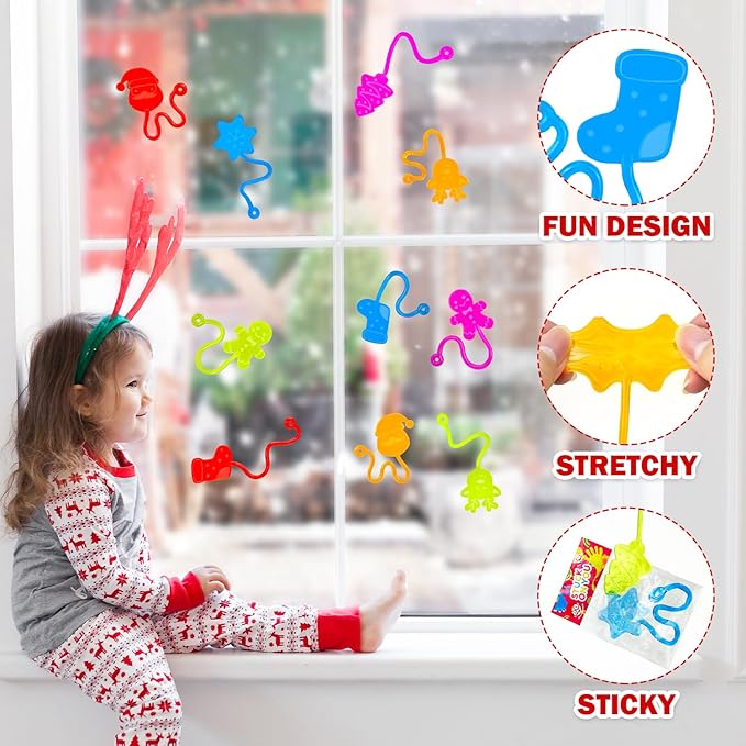 Valentines Goodie Bag Stuffers for Kids 36 PCS, Holiday Sticky Hands Party Favors Supplies Toys Gifts for Toddlers, Small Non Candy Treat Bag Fillers, Classroom Games Activities Prizes for Boys Girls