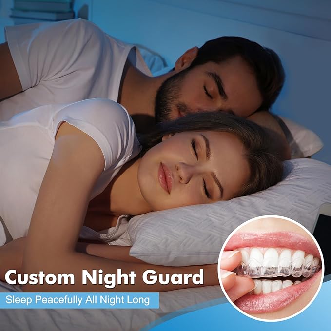 Custom Clear Mouth Guard for Nighttime Teeth Grinding & Clenching – Comfortable Night Guard for Adults & Teens, BPA-Free Bite Guard for Sleep
