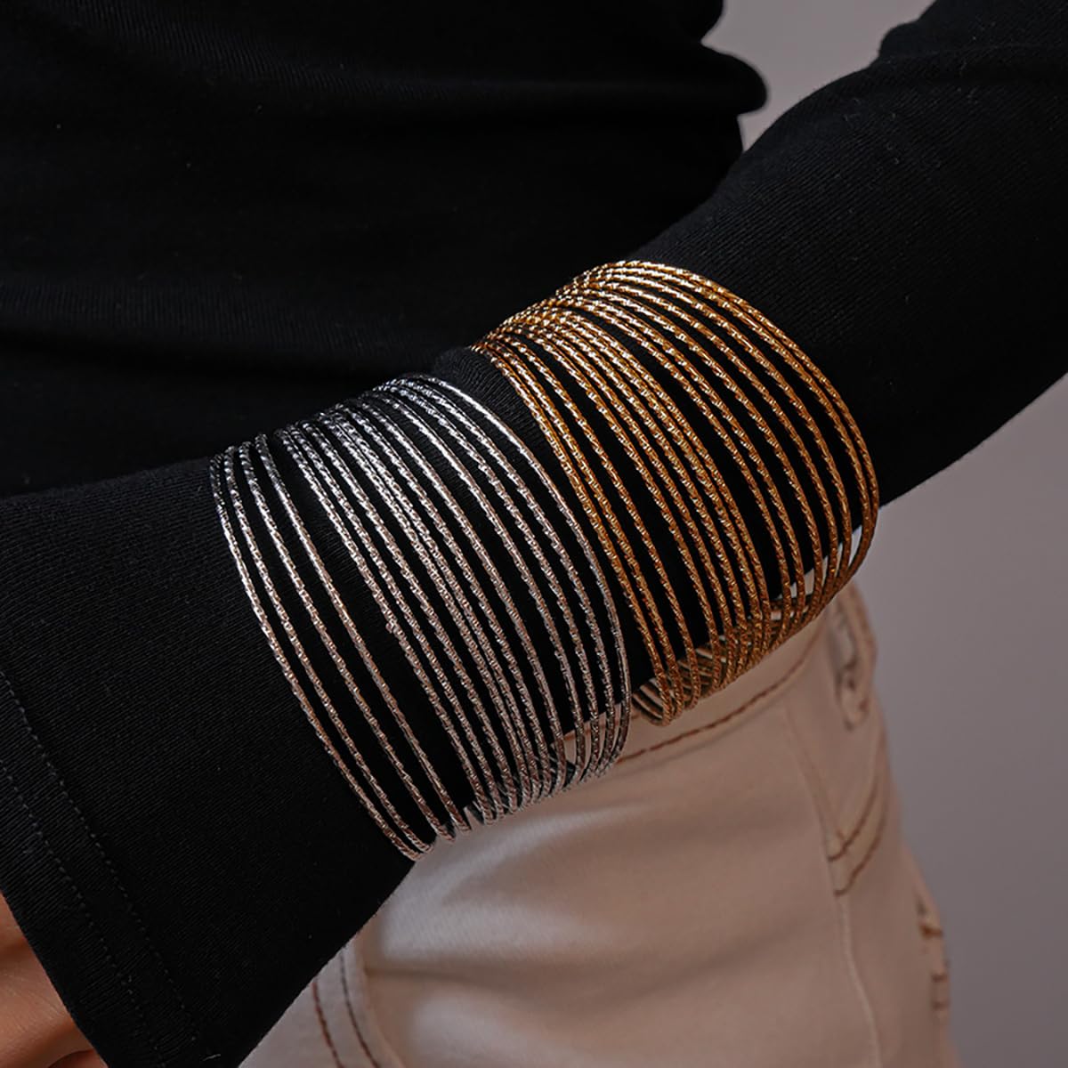 MOEEIJEW Gold Cuff Bracelets for Women Cuffs Bangle Adjustable Open Bracelets Punk Vintage Jewelry(Gold D)