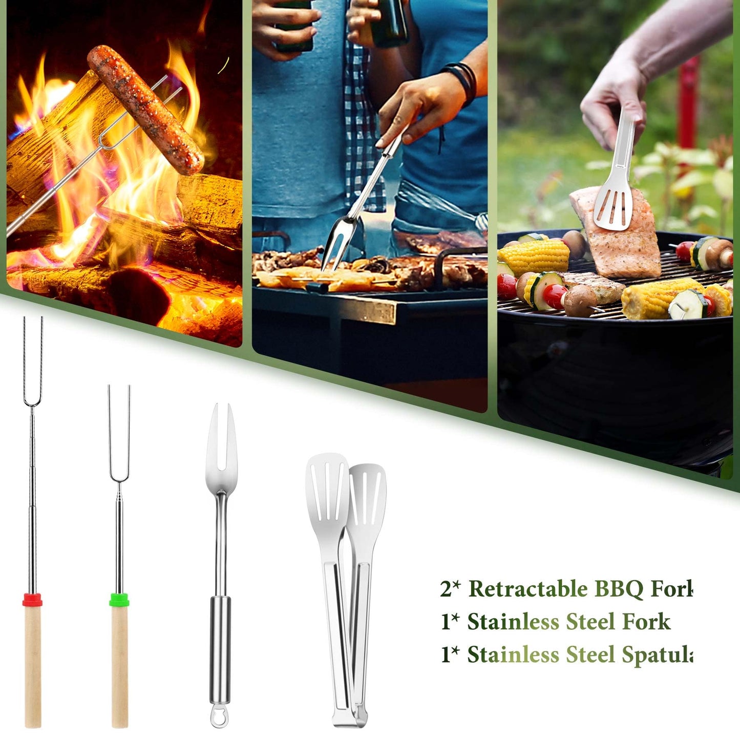 Camping Cookware Set, Camping Kitchen Gear, Camp Utensil Set Stainless Steel Grill Tools, Camping Cooking BBQ Equipment Kit for Travel Tent Picnic Portable Kitchen Essentials Accessories