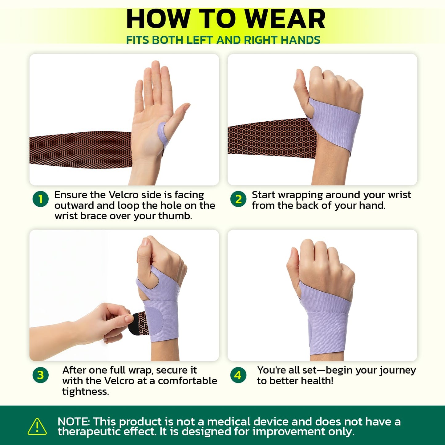 Adjustable Wrist Brace for Pain Relief, Carpal Tunnel & Tendonitis Support – Ergonomic Compression, Breathable & Anti-Slip Design, Fits Left & Right Hand, Ideal for Sports, Gaming & Office Use 2pcs