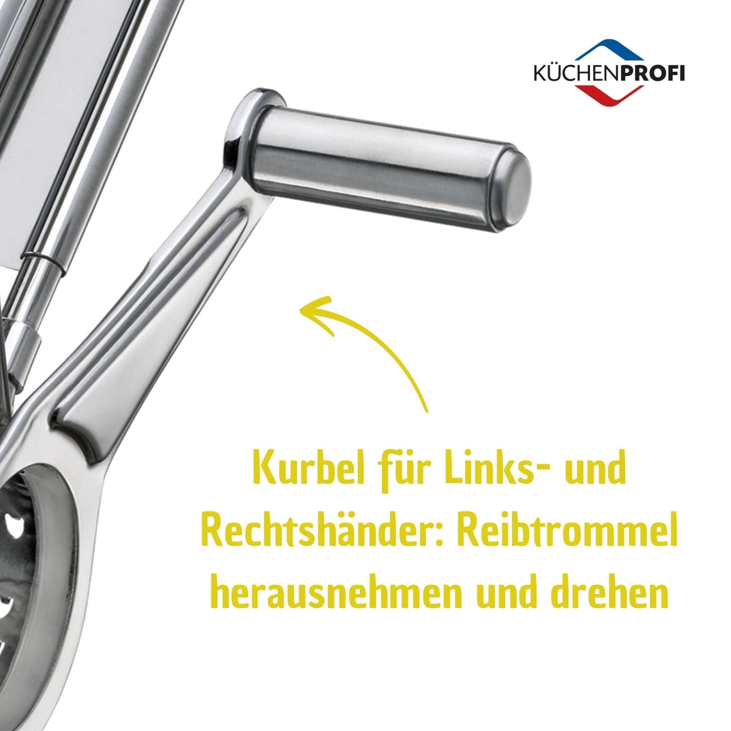 Küchenprofi Stainless Steel Single Drum Rotary Cheese Grater, for Chocolate and Nuts - Durable Stainless Steel Rotary Grater