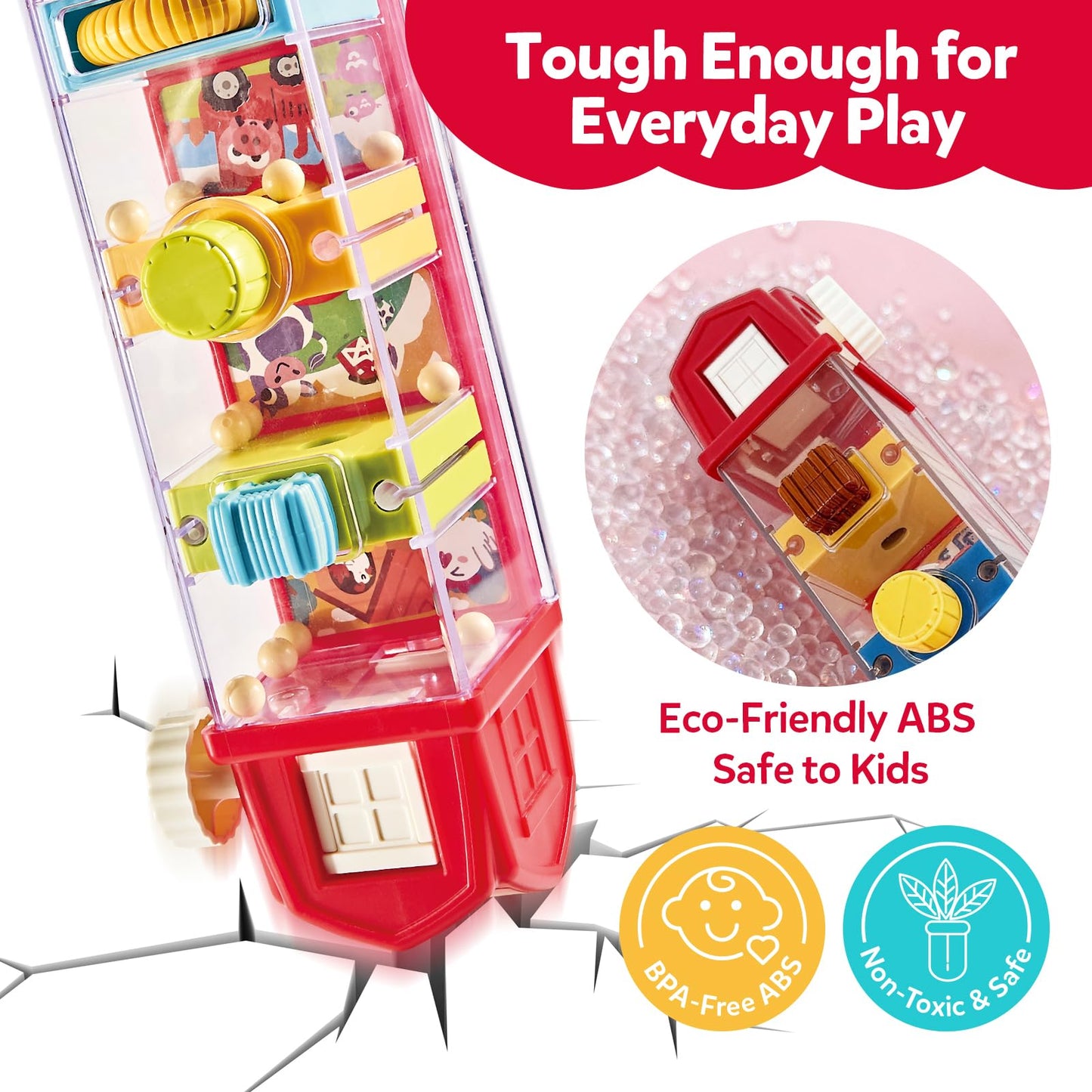 CuteZone Farm Egg Drop Toy for Toddlers 2-4, Montessori Toy for 2 Year Olds, Fine Motor Activity, Cause and Effect Learning, Quiet Travel 2 3 Year Old Gift for Boys Girls