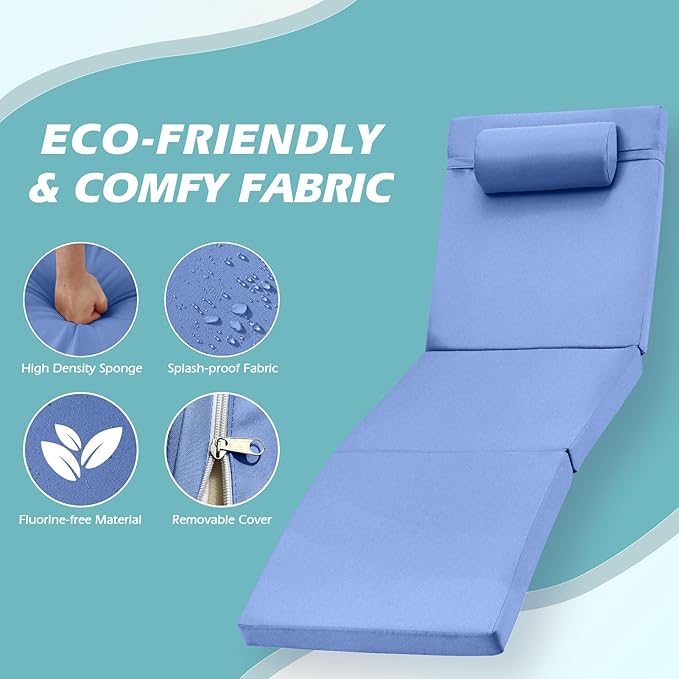 Chaise Lounge Chairs Outdoor Set of 4, Comfy Outside Wicker Patio Pool Lounge Chair w/ 5 Adjustable Back Angle, Cup Holder, Thicken Cushion