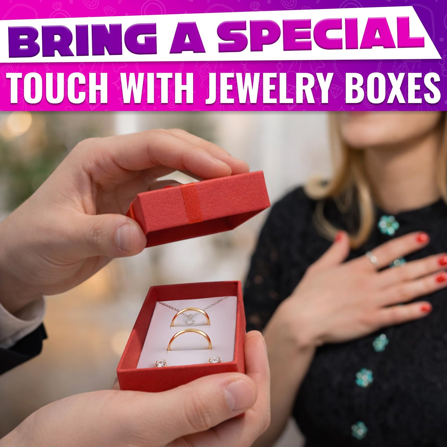 KETAR 24 Pack Small Jewelry Gift Boxes with Bows — 4 Color Options, Cardboard Paper Earring, Necklace and Bracelet Gift Box with Foam Insert — Birthday, Wedding and Mother’s Day | 3.2" X 2" X 1.06"