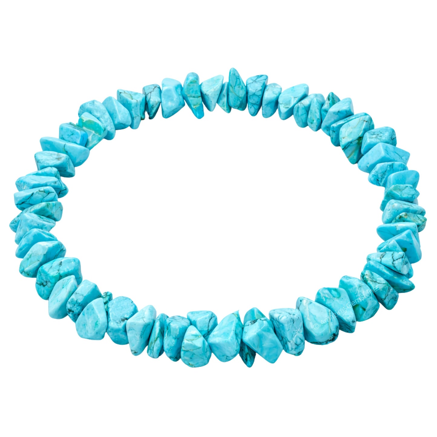 Amazing Gemstone Chips Bracelet (Turquoise (Howlite))