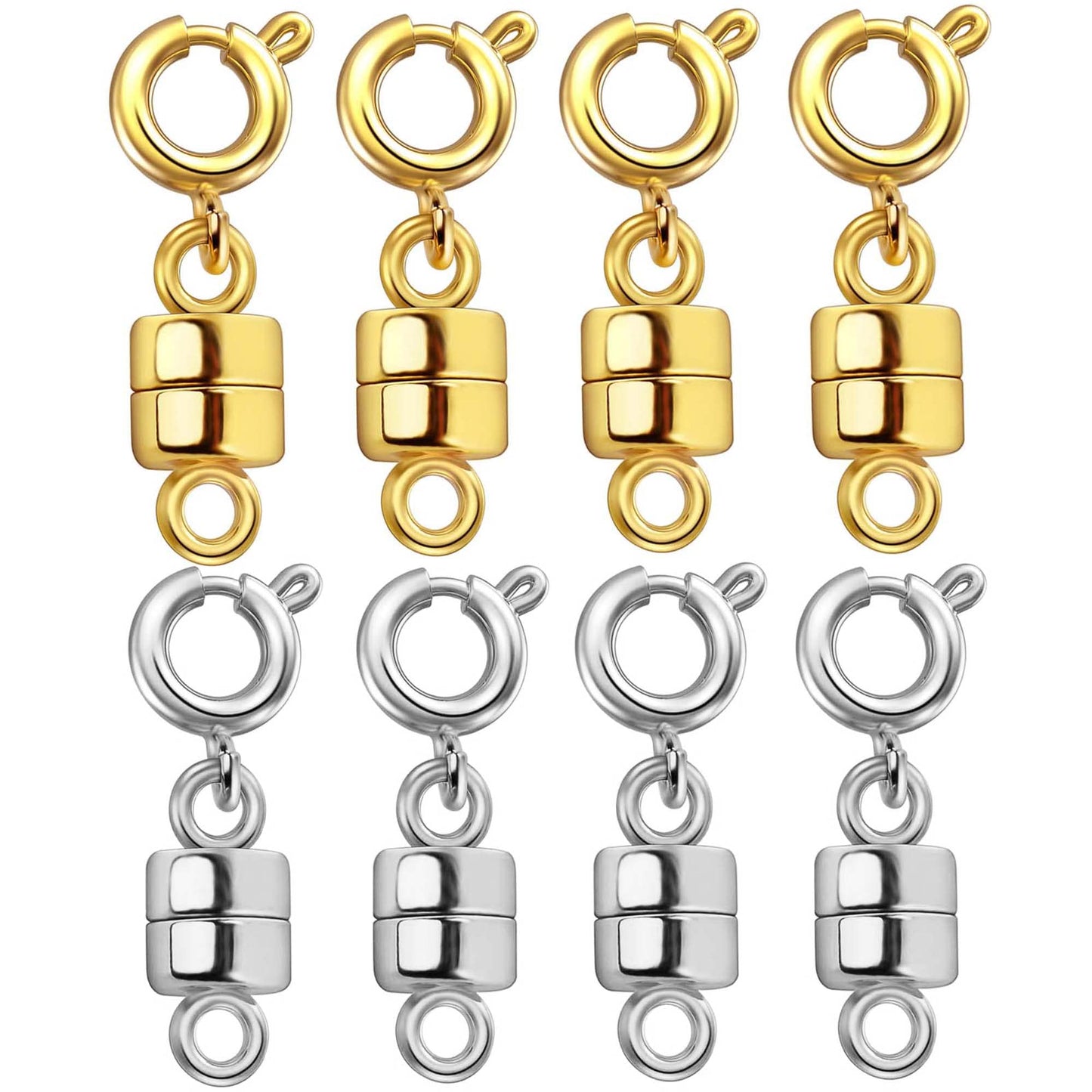Dailyacc Magnetic Necklace Clasps and Closures - Safety 14 K Gold and Silver Jewelry Converters for Bracelets Chain Extender