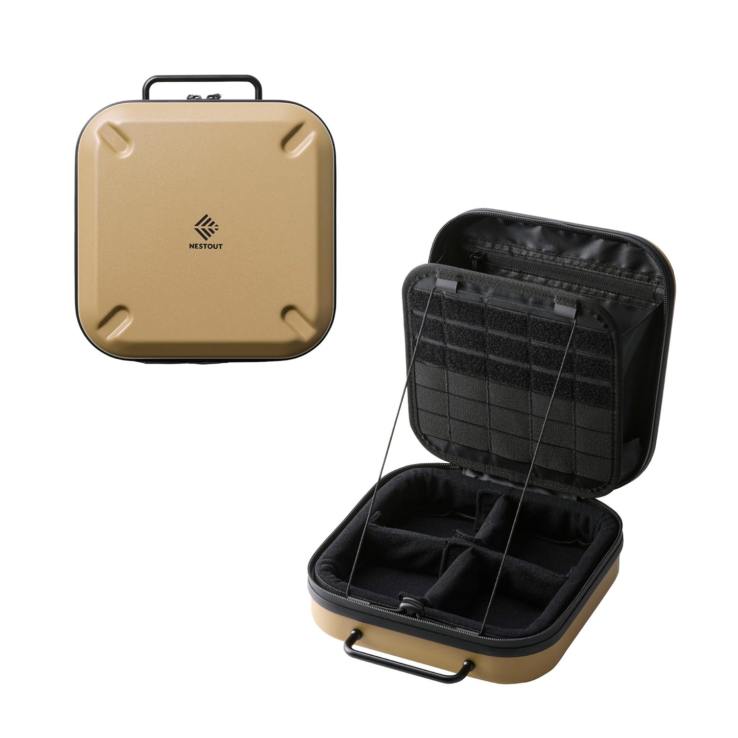 ELECOM NESTOUT Gear Storage Case, Lightweight Hard Shell, Water-Resistant, Stackable Organizer with Padded Dividers, Impact Resistant, Fits Travel Outdoor Batteries Tech Accessories