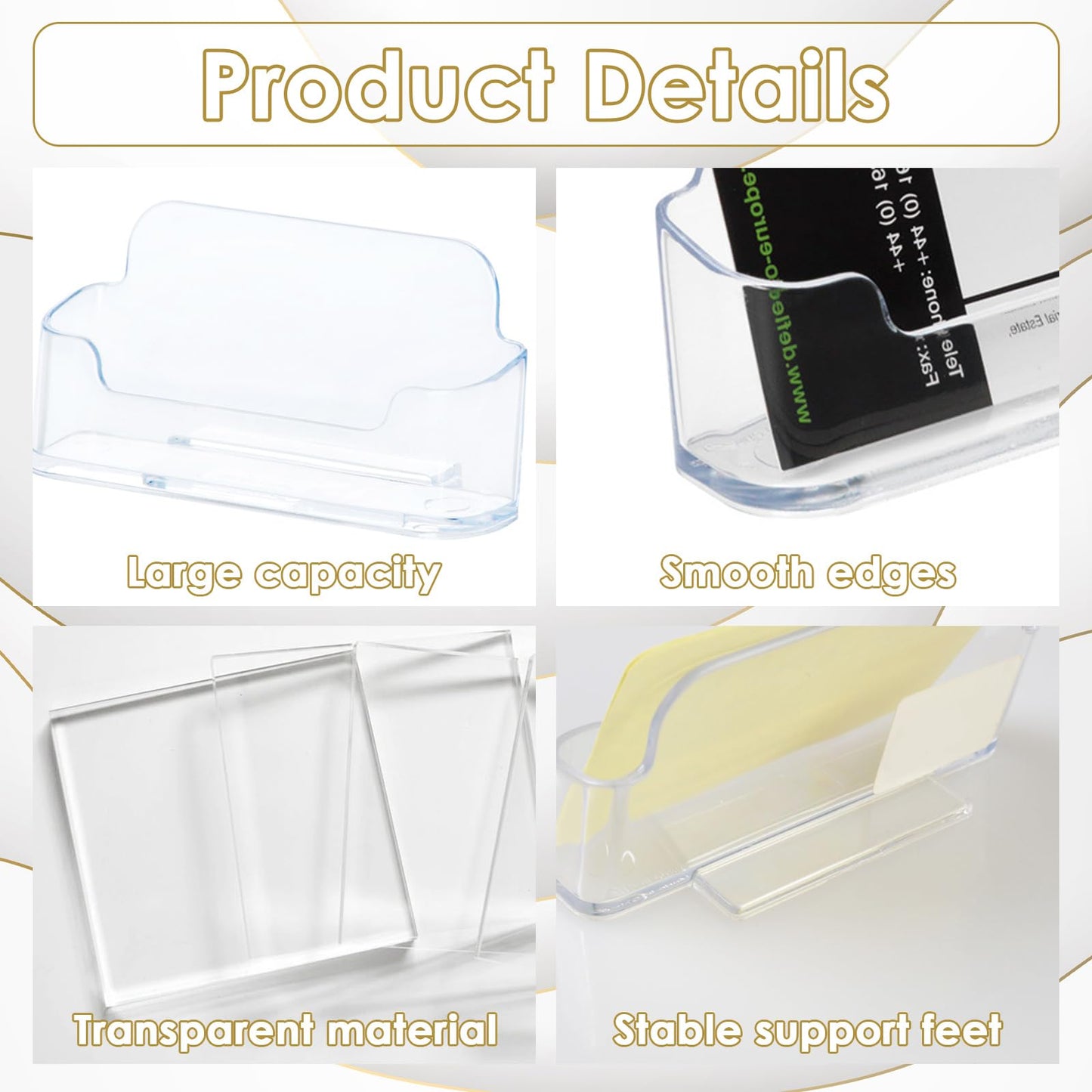 60 Pack Acrylic Business Card Holder for Desk, Clear Plastic Business Cards, Acrylic Business Card Display, Display Plastic Business Card Stand, Business Card Holders,Fits 40-50 Business Cards