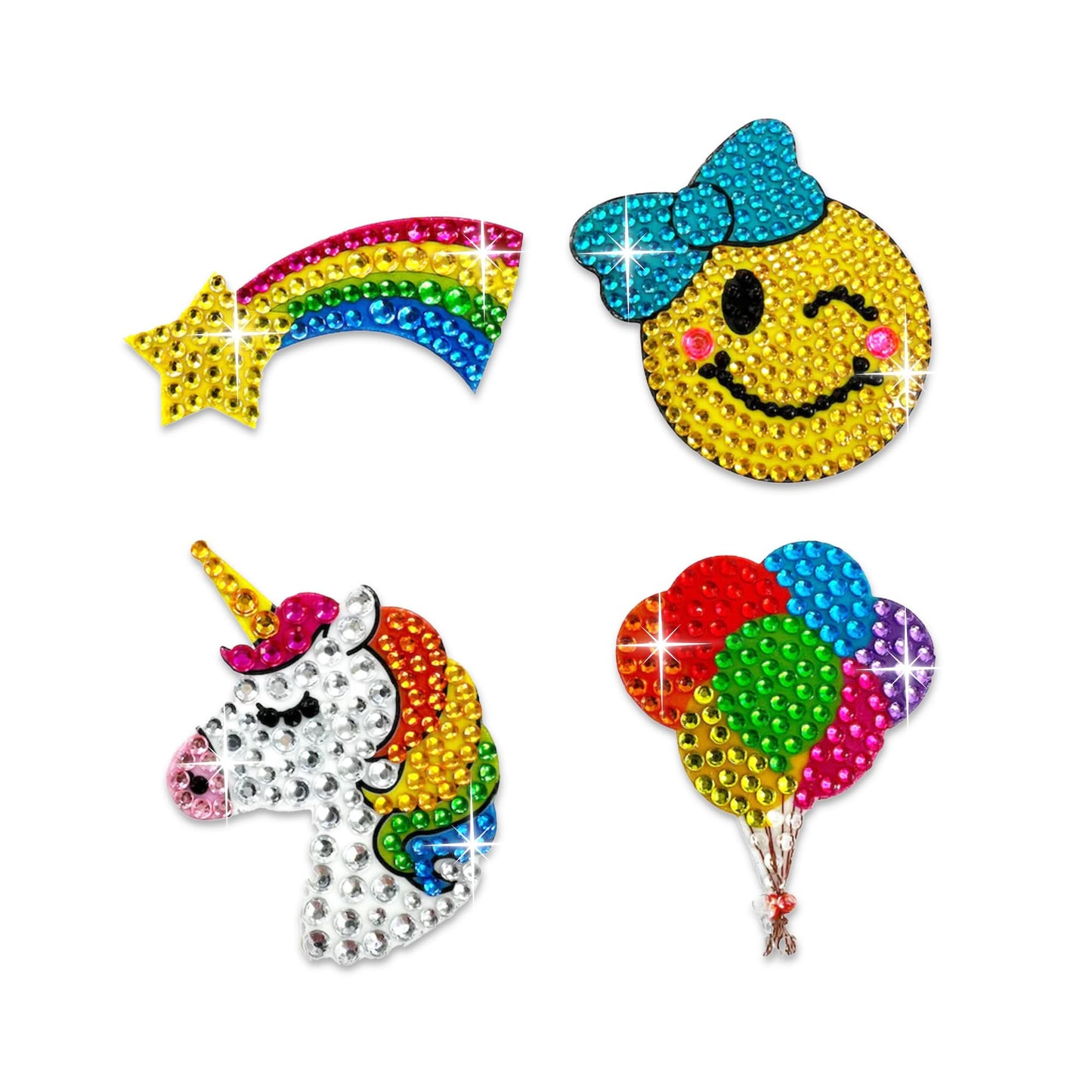 StickerBeans® Rhinestone Stickers - Magical Sticker Pack, 2” x 2” Each Unique Sparkly Cut-to-Shape for Collecting, Trading, Decorating Laptops, Phone Cases, Scrapbooks