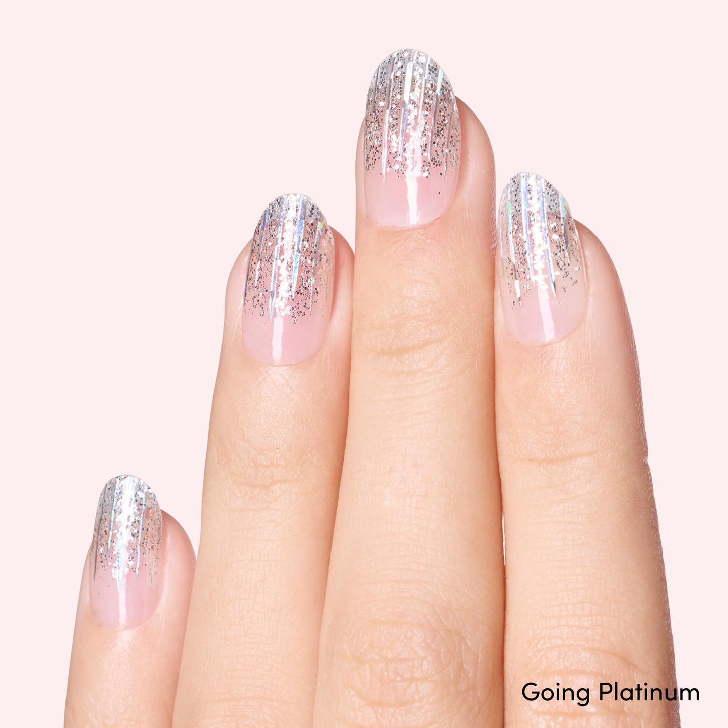 Dashing Diva Gloss Nail Strips Bundle - The Glam Collection - Meteor Shower & Going Platinum - UV Free, Chip Resistant, Long Lasting Gel Stickers - Contains 2 Sets