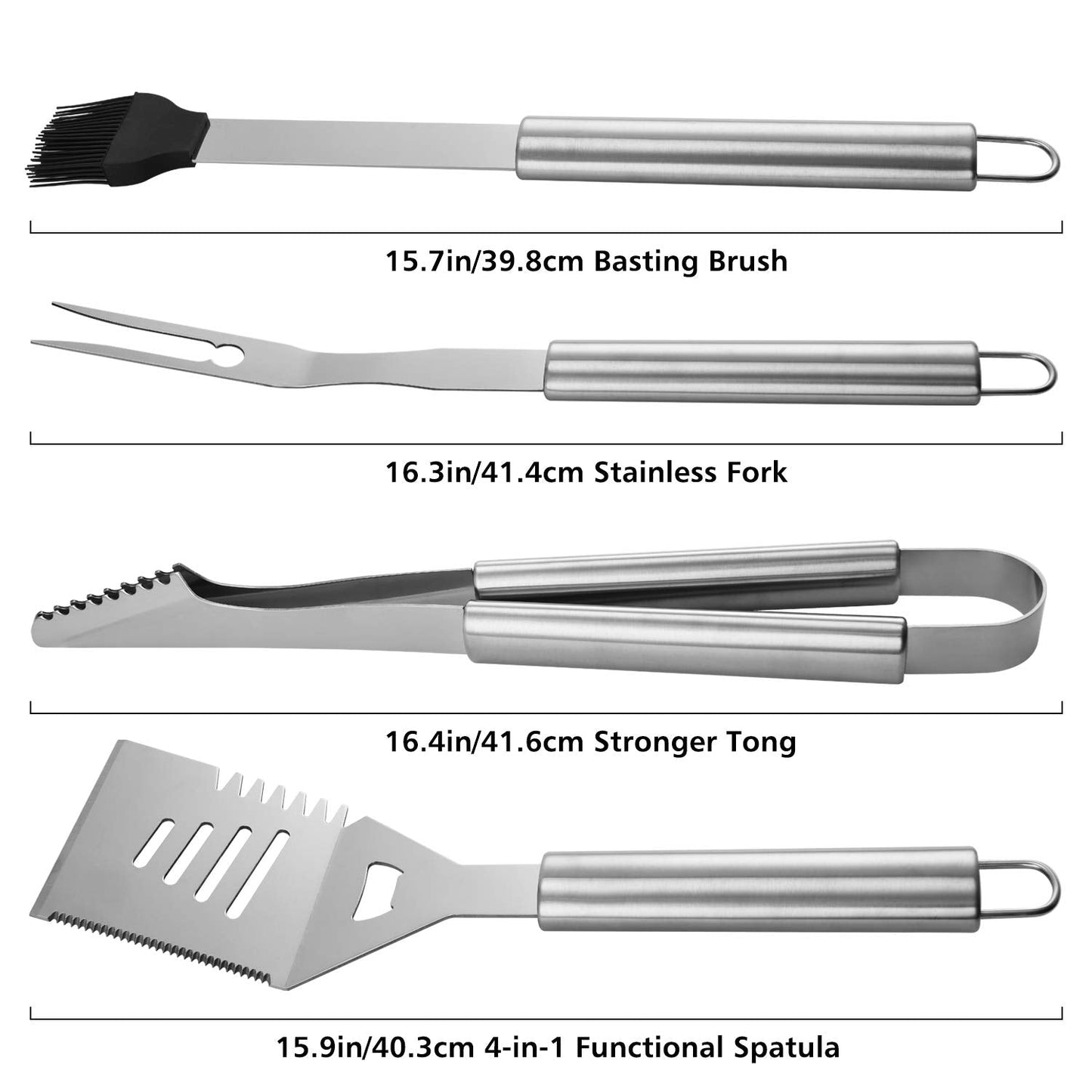 27 Pcs Grill Utensils Set for Outdoor Grill – Stainless Steel BBQ Tools Grilling Tools Set, Organized in Case with Thermometer, Injector & More – Complete Kit for Cooking, Camping & Backyard Barbeque