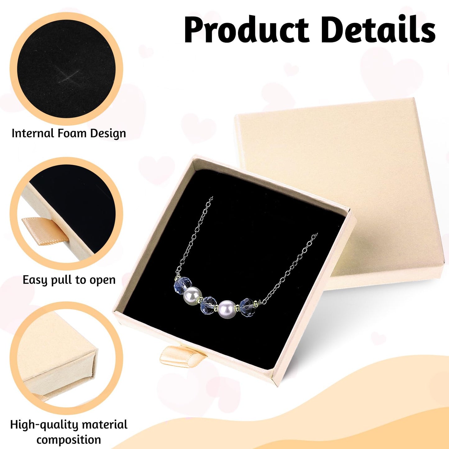 Thinp 2 Pcs Small Jewelry Gift Box, Cardboard Jewelry Boxes with Lids Bracelet Earring Necklace Gift Box for Birthday Xmas Christmas Wrapping (Brown)