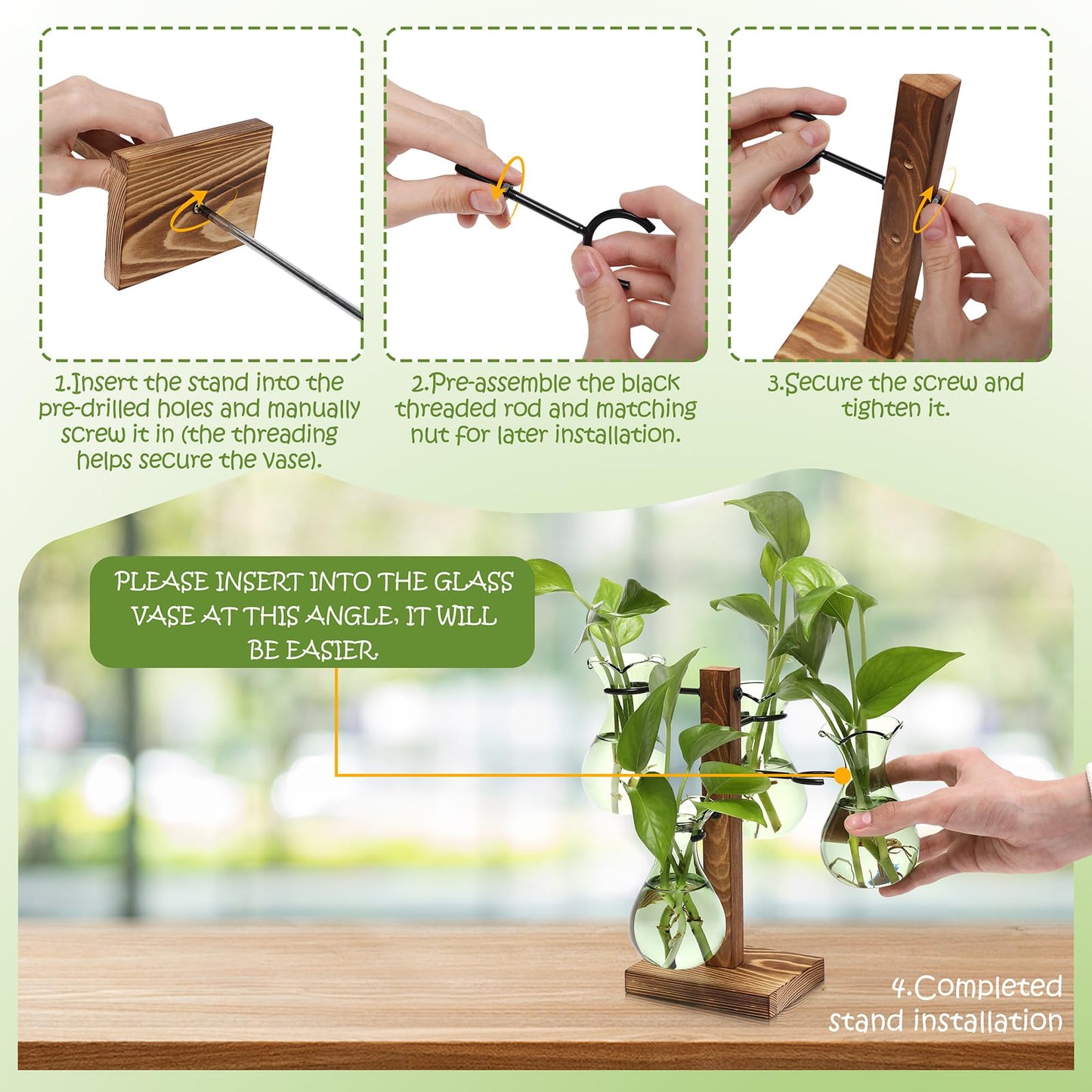 Plants Propagation Stations Bulb Glass Propagation Birthday Gift for Women Garden Plant Lovers - 4 Bulb