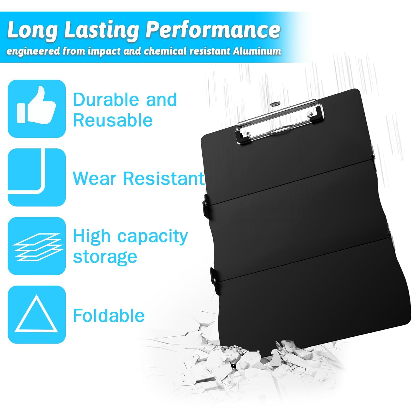 Nursing Clipboard Foldable Clipboard Medical: Edition Cheat Sheets Aluminum 3 Layers Foldable Clipboards Nursing Pocket Size Profile Clip Nurse Clipboards Notepad for Nurses Students and Doctors