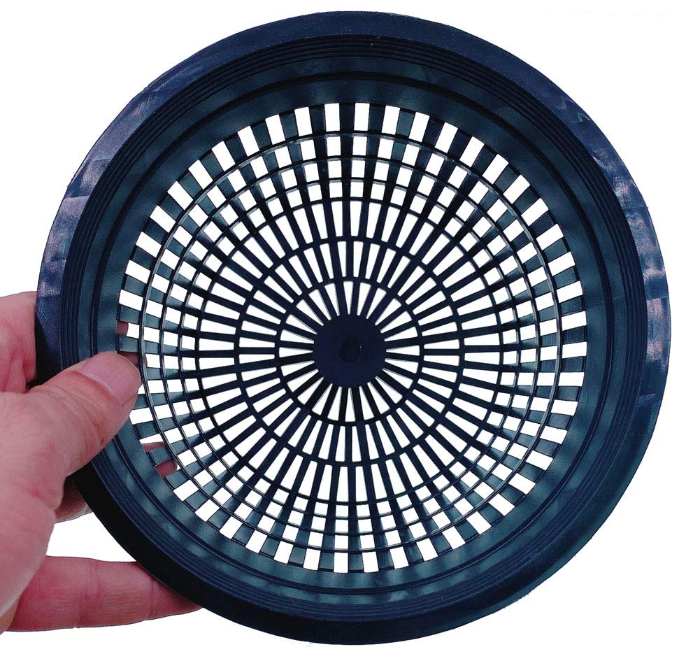 HORTIPOTS Net Pot 6 Inch Raised Center Bottom Mesh Sided with Free Reflective Lids Pack of 10