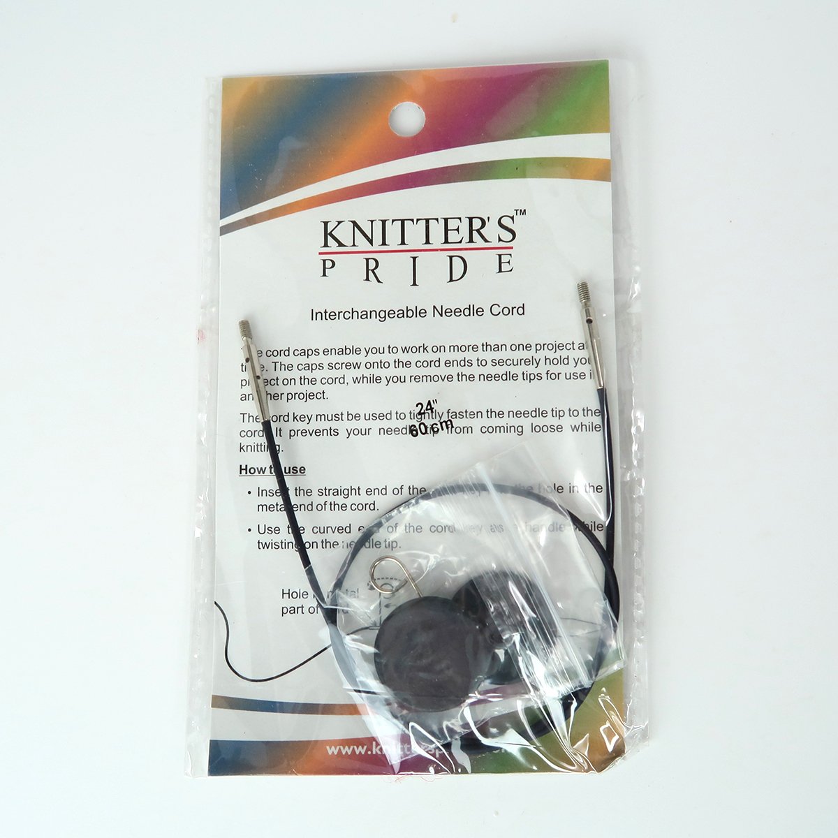 Knitters Pride Interchangeable Black Cord Variety Pack - 6 Common Sizes, 16, 24, 32, 40, 47, 60