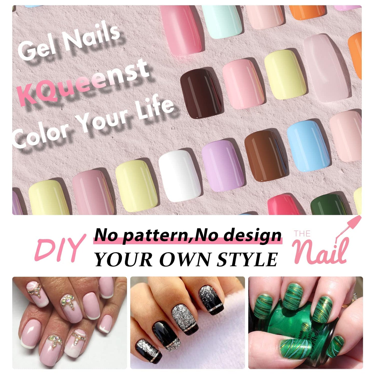 KQueenest Subtle Light Pink Press on Nails Short Square, Soft Gel Fake Nails Press on with Pure Color, Bright Reusable False Nails Stick on Nail for Women Salon Manicure