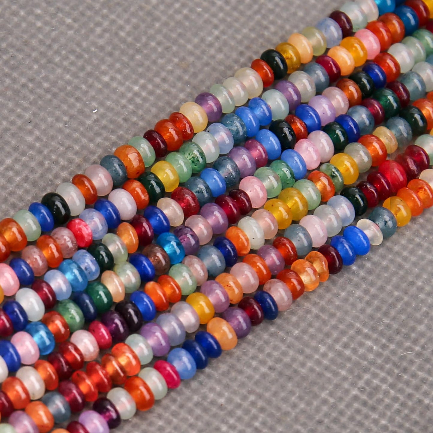 BONNY BOXX 1 Strand (150PCs) Natural 2 * 4mm Colorful Rondelle Beads, Natural Abacus Disk Stone Beads Loose Spacer Gemstone for DIY Bracelet Necklace Jewelry Making