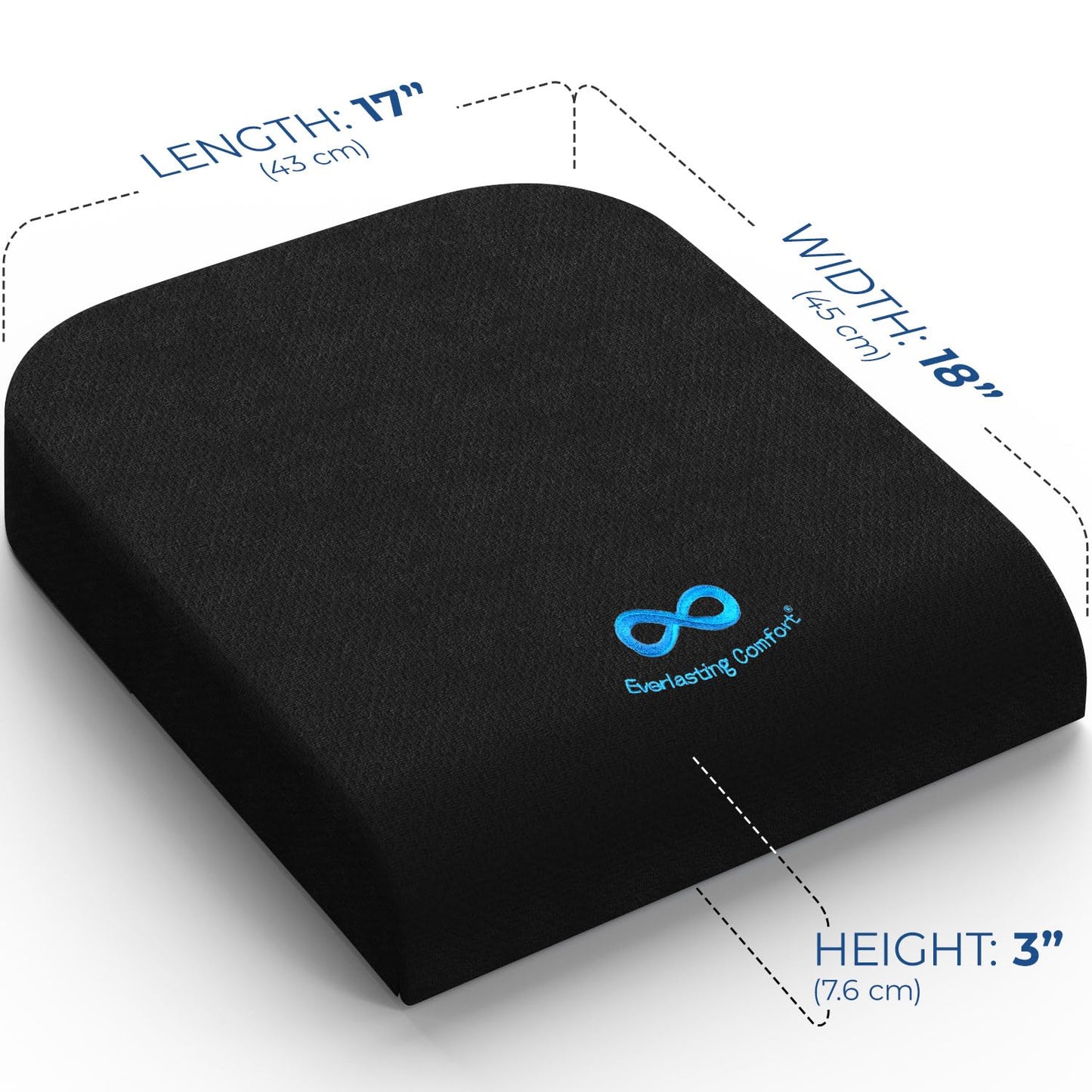 Everlasting Comfort Memory Foam Seat Cushion for Chair - Wheelchair Cushions for Tailbone Relief - Chair Cushion Covers for Pressure Sores - Ventilated Gel Seat Cushion for Chair, Seniors, & Adults
