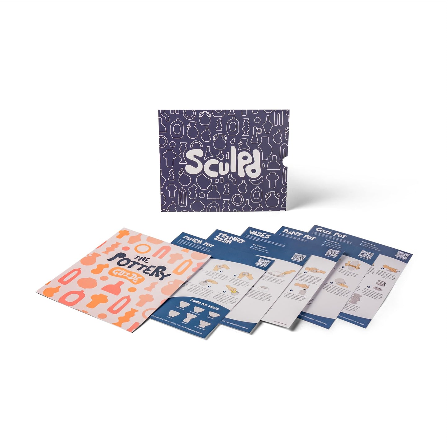 Sculpd - The Original Pottery Kit for Adults - Air Dry Clay for Adults, Tools, Varnish, Paints, Brushes, Couples Date Night Arts & Crafts Set, Matte Varnish