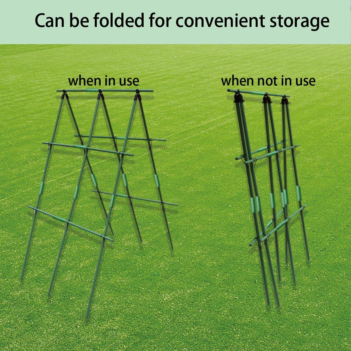 Foldable Cucumber Trellis for Garden - Adjustable Climbing Support for Vegetables, Vining Plants, Cucumbers, Tomatoes, and Peas - Heavy Duty, Weather-Resistant, Easy to Install