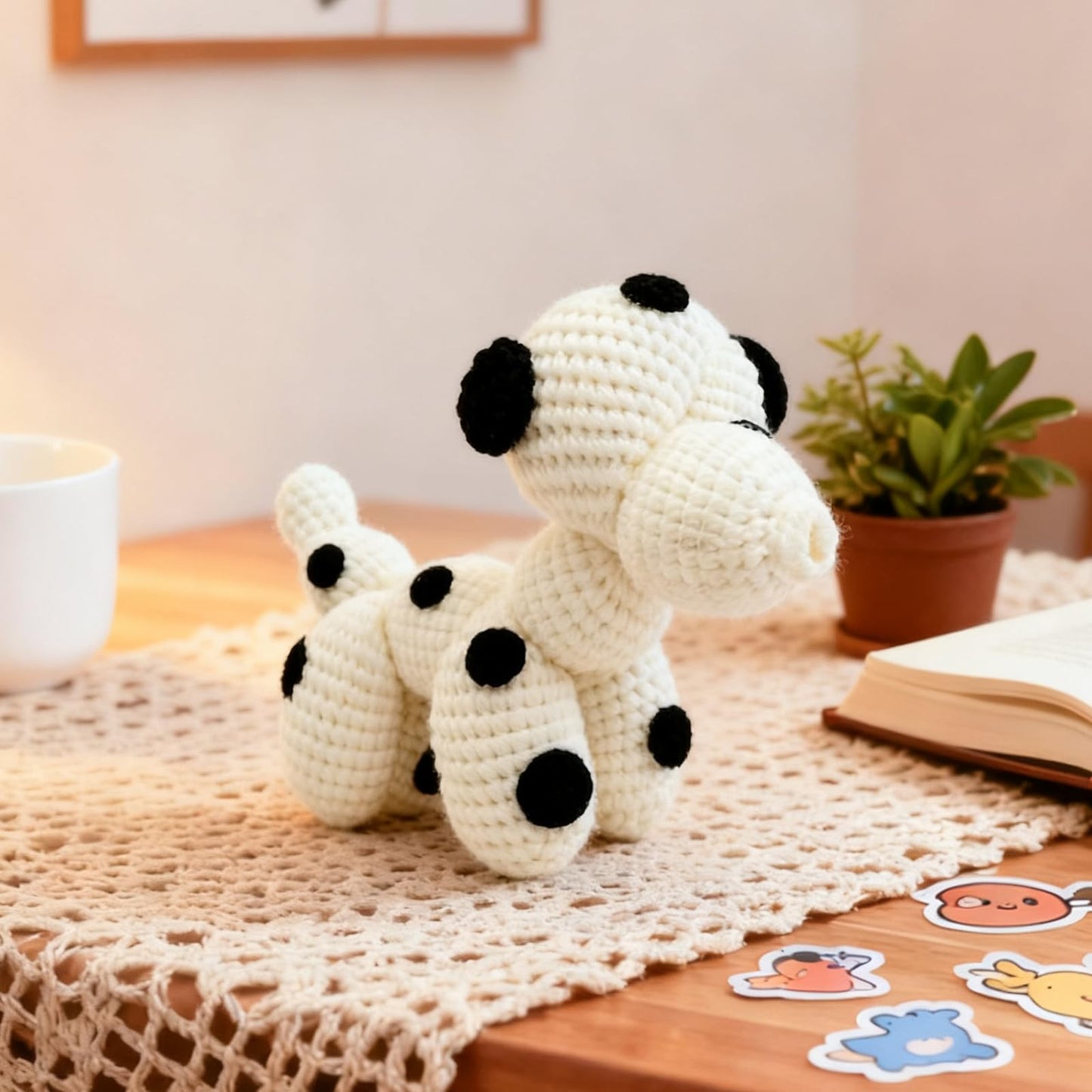 Dog Crochet Kit for Beginners, Larger Size Amigurumi Starter Kit with Step-by-step Tutorial Video and User Manual, Easy Art Crochet Knitting Amigurumi, DIY Animal Kits Dogs Puppy Lovers