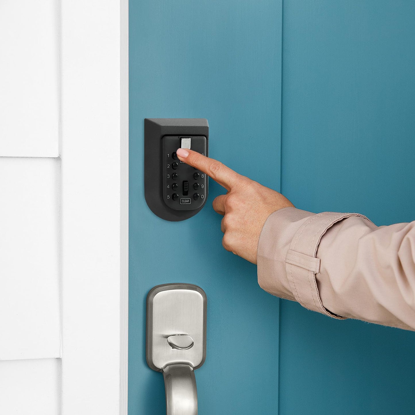 KAYCROWN Key Lock Box for Outside, Wall Mount Combination Lockbox Outdoor Lock Box for House Keys, Key Safe Storage Lock Box, Security Lockbox for Outside, Home, Office, Apartment Spare Key Storage