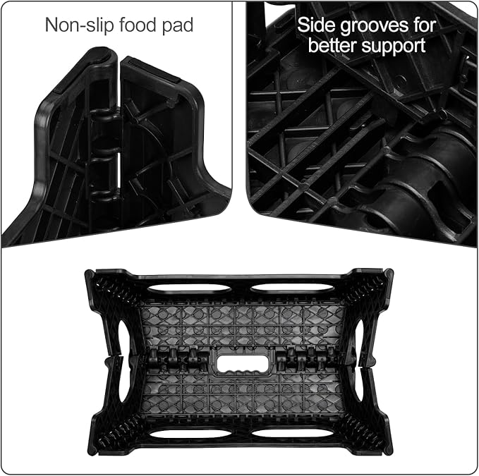 ACSTEP Foldable Step Stool for Kids and Adults,15-Inch Extra Wide 9-Inch Height (2 Pack) More Safe and Comfortable Holds Up to 300 lbs Folding Step Stool for Bathroom, Garden, Kitchen（Black）