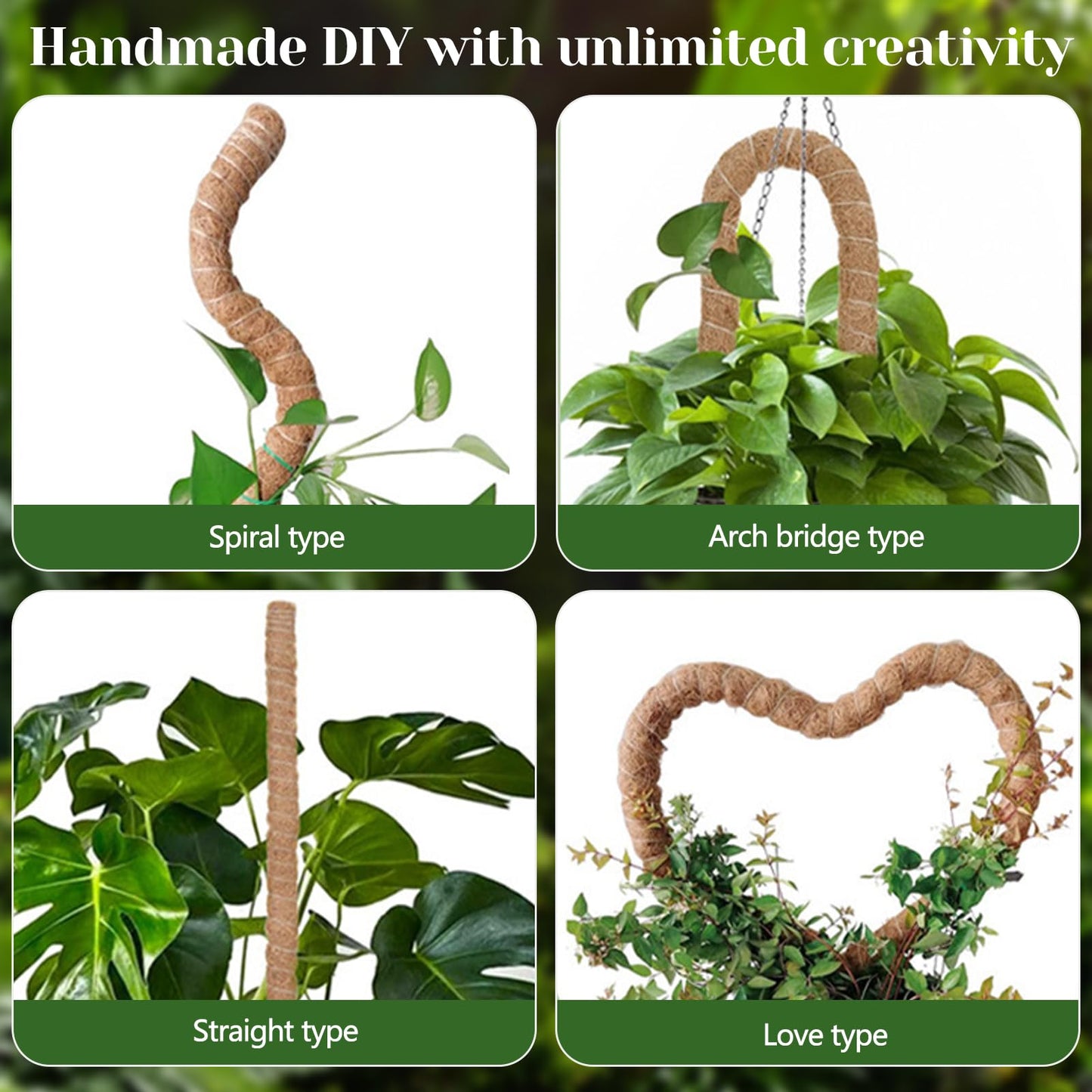 3 Pack Moss Pole,31 Inch Monstera Plant Support,Bendable Plant Trellis Moss Pole for Plants Monstera,Moss Poles for Climbing Plants Indoor,Coir Plant Pole Sticks Support Stakes (3pcs)