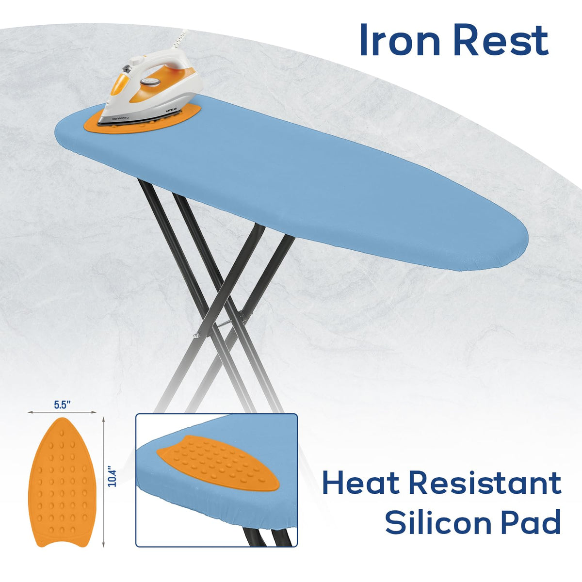 Compact Full Size Ironing Board 43x13 Blue