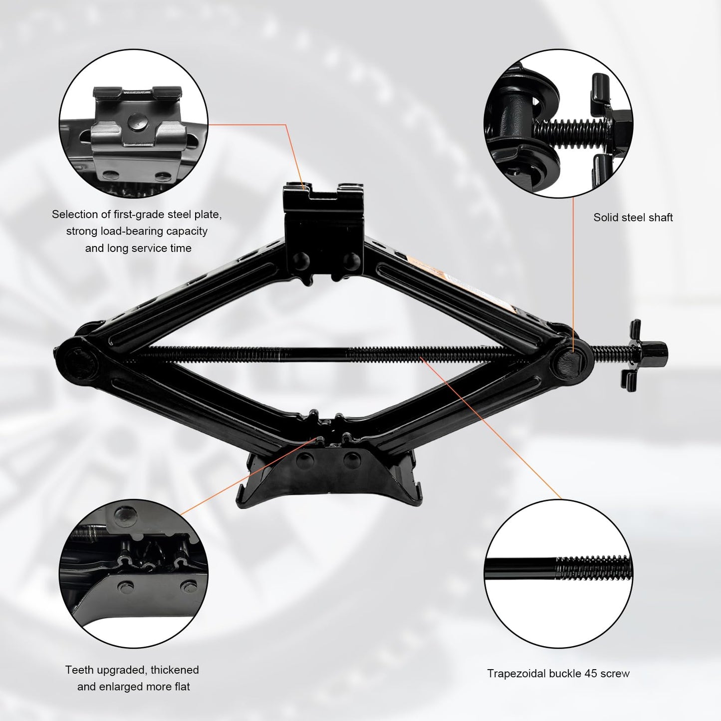 KVAEY Car Jack Kit, 2 Ton (4409 lbs) Scissor Jack Portable Tire Changing Tool with Lug Wrench, Heavy Duty Scissor Lift Jacks Universal Emergency Kit for Sedan SUV MPV, Car Accessories