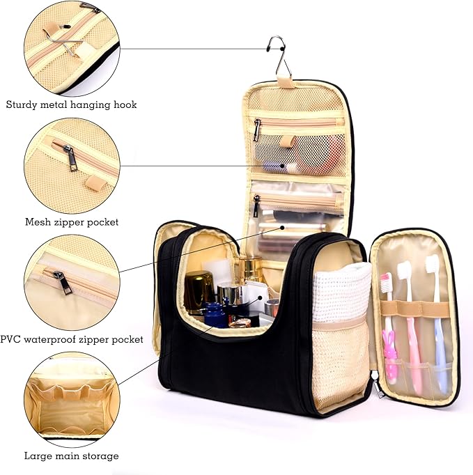 Hanging Toiletry Bag For Women And Men Large Travel Cosmetic Makeup Bags Organizer Water Resistant Shower Bag