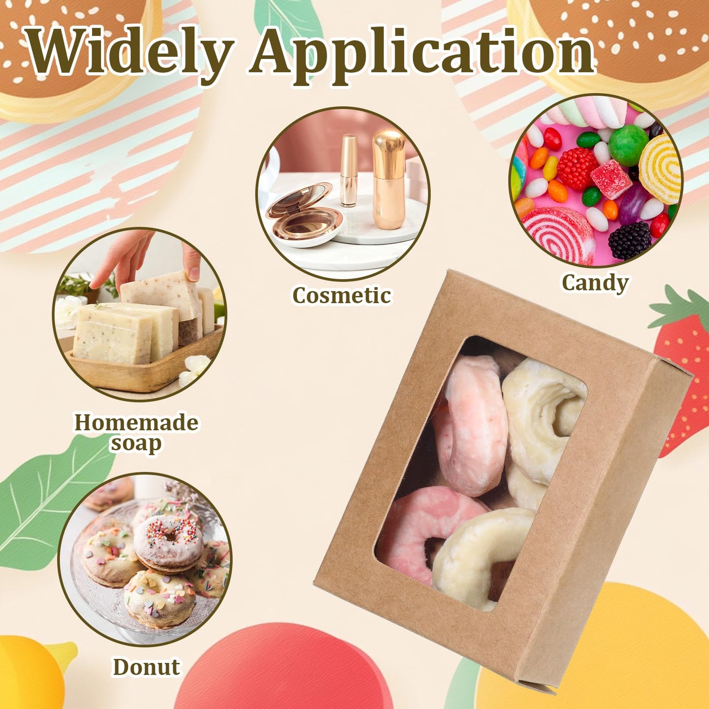 100 Pcs Soap Boxes for Handmade Soap, 3.35 x 2.36 x 1.18 Inch Kraft Paper Soap Packaging Boxes with Clear Window Small Rectangular Gift Wrapping Box for Bakery Candy Cookies Chocolate Party Favors