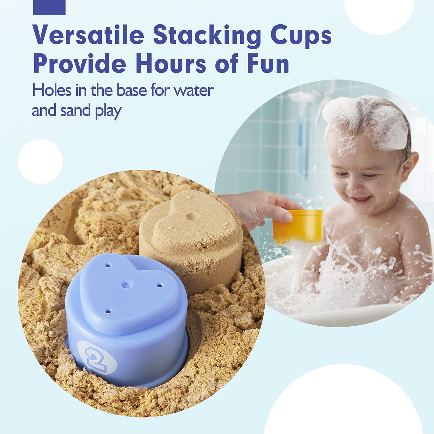 hahaland Stacking Toys for Toddlers 1-3 - Stacking Cups - Toddler Toy Age 1-2 Learning Montessori Toys for 1 Year Old Boy Baby Stacking Cups 12-18 Months
