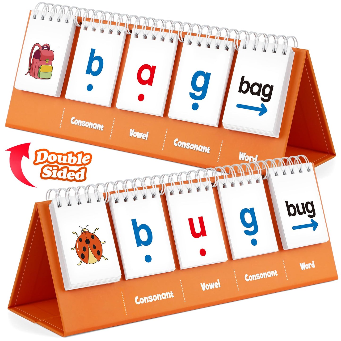 Aizweb CVC Word Games Kindergarten,Phonics Games Flash Cards for Preschool Classroom,Learn to Read,Reading Manipulative Spelling Educational Toy Learning Activities Speech Therapy School Supplies