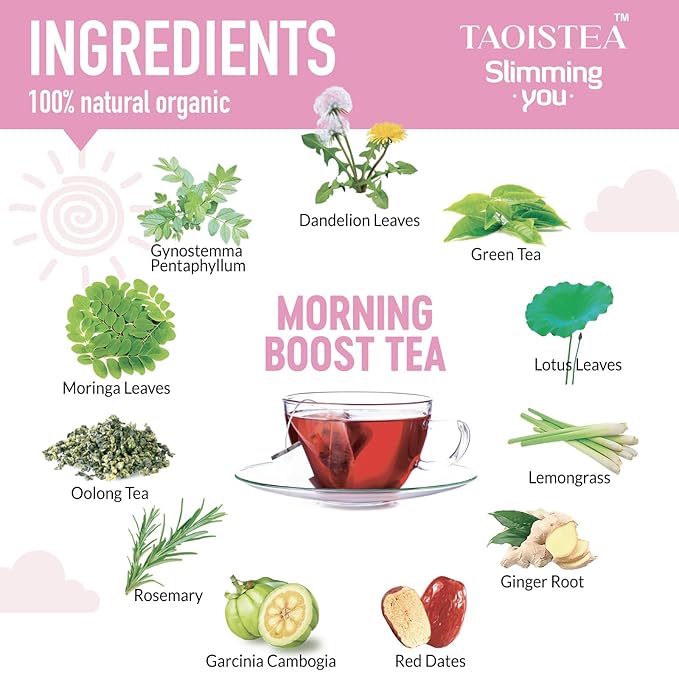 TAOISTEA 14 Day Detox Tea for Weight Loss, Body Cleanse, Metabolism Boost - Morning Boost and Night Cleanse Teas