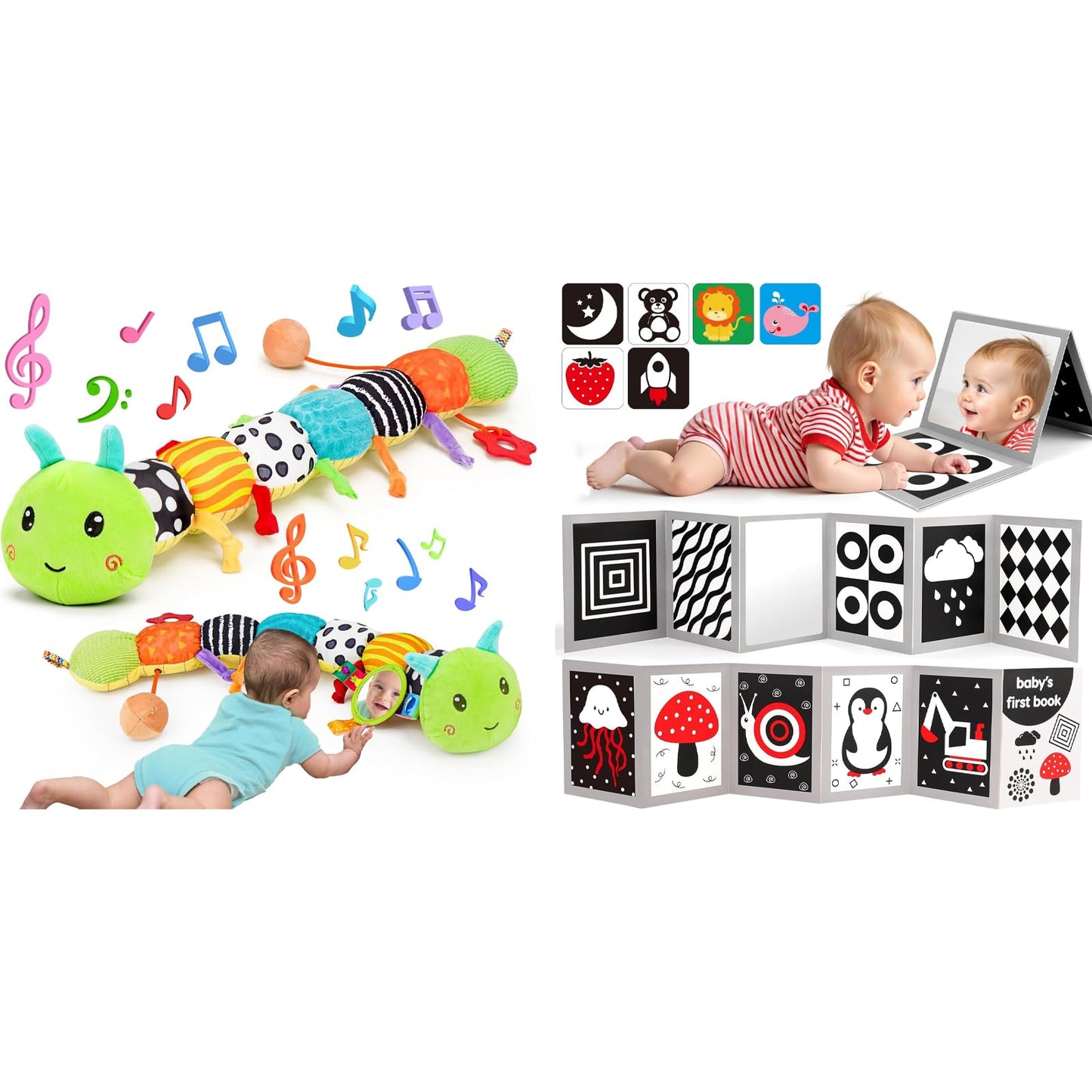 Melodyinn Baby Sensory Mirror Toys for 0-3-6-12 Months