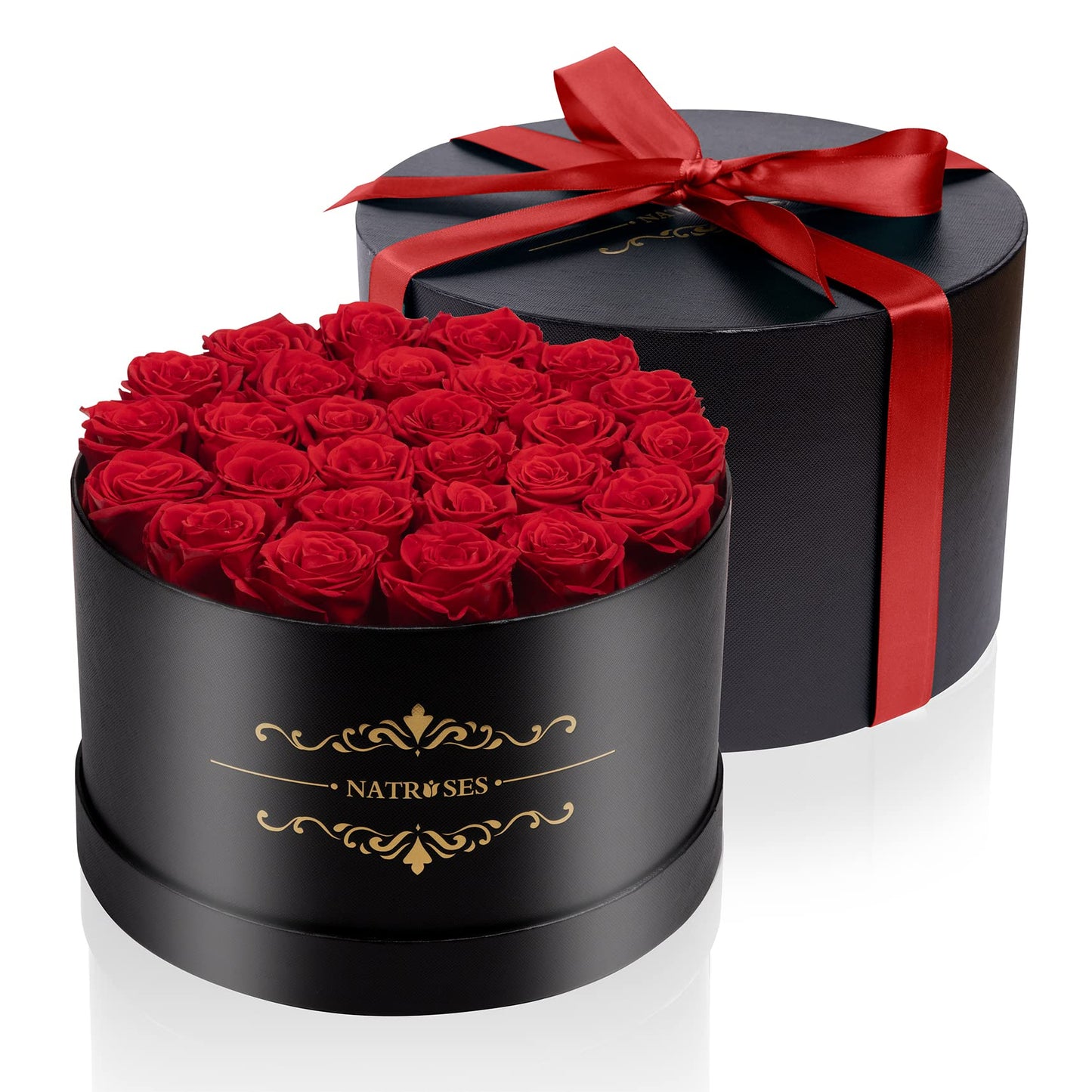 NATROSES Gifts for Her 27 Piece Forever Preserved Roses in a Box, Preserved Flowers for Delivery Birthday, Flowers Gifts for Mothers Day, Red