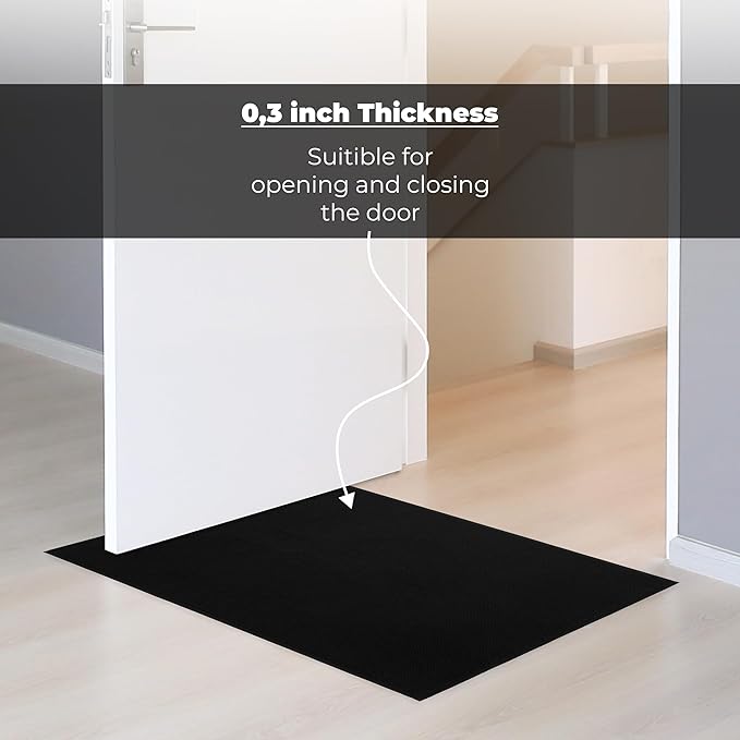 Cotton Paradise 100% Cotton Non Slip Bath Mats for Bathroom, 17x24 inch Soft Absorbent Quick Dry Machine Washable Floor Bath Mat, Black