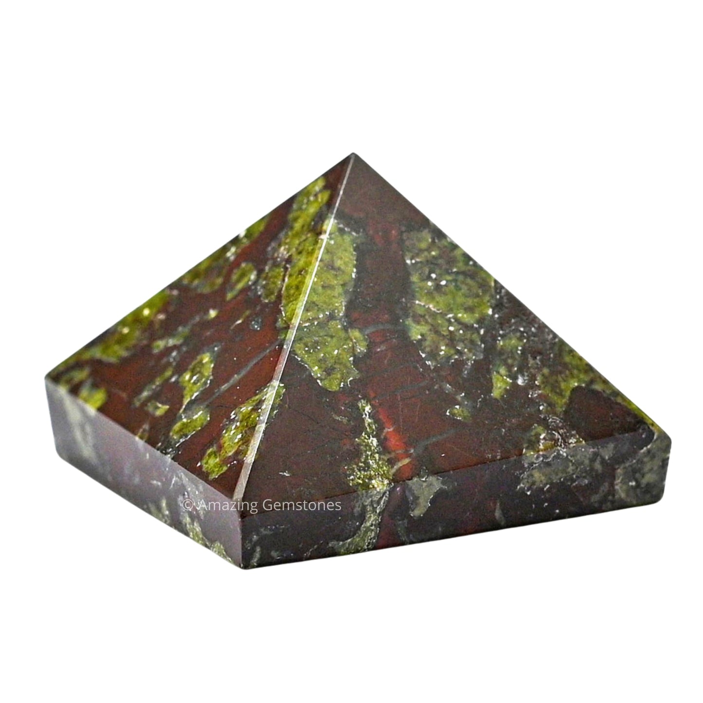 Amazing Gemstone Dragon Bloodstone Pyramid Crystal Healing Stones - 1" Great Pyramid Figurine of Natural Stone Pyramid for Meditation, Reiki, Chakra Balancing and Crystal Pyramids Grid