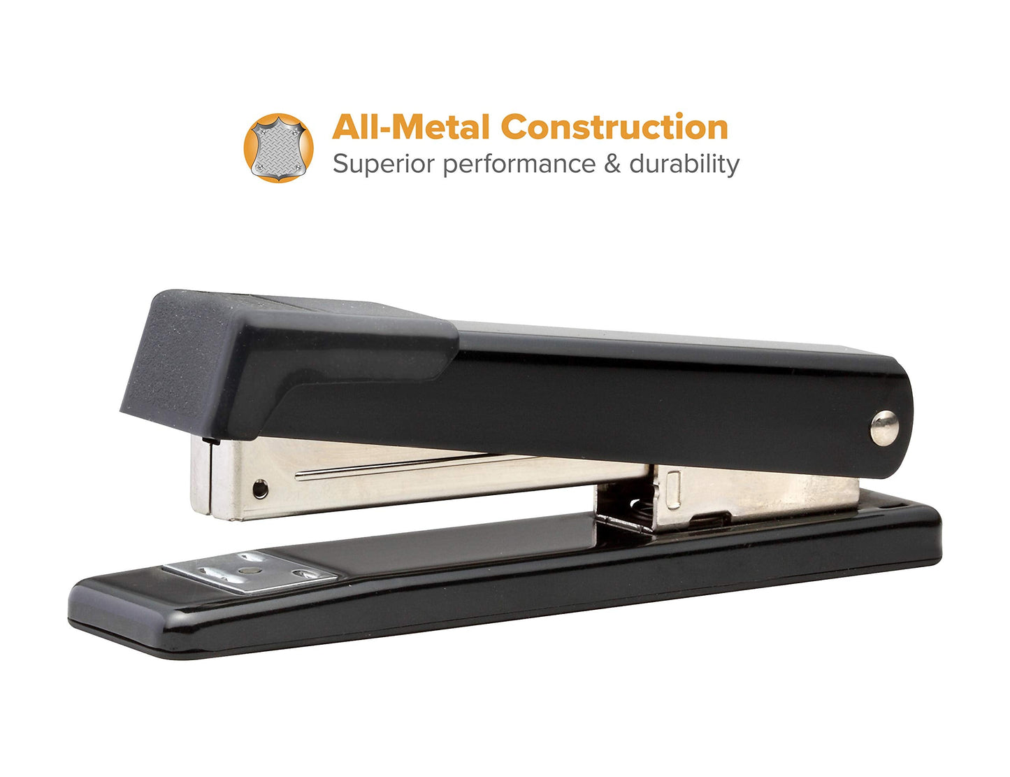 Bostitch Office Classic Metal Desktop Stapler, 20 Capacity, Dual Clinch, Opens for Tacking, Full-Strip, 6 Pack, Black