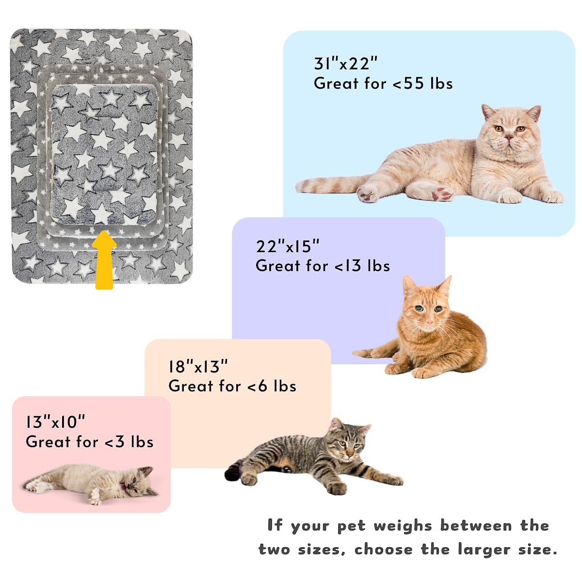 Tierecare 2 Pack Cat Blanket for Indoor Cats Ultra Soft and Warm Calming Cat Bed Fleece Pet Mat for Anxiety and Stress Washable Kitten Blanket