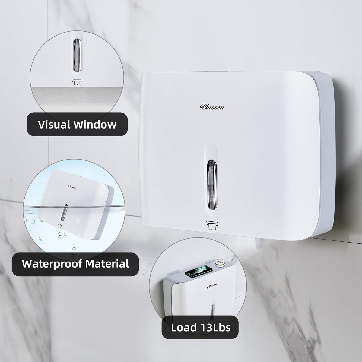Paper Towel Dispenser Wall Mount Commercial with Lock 1 Pack