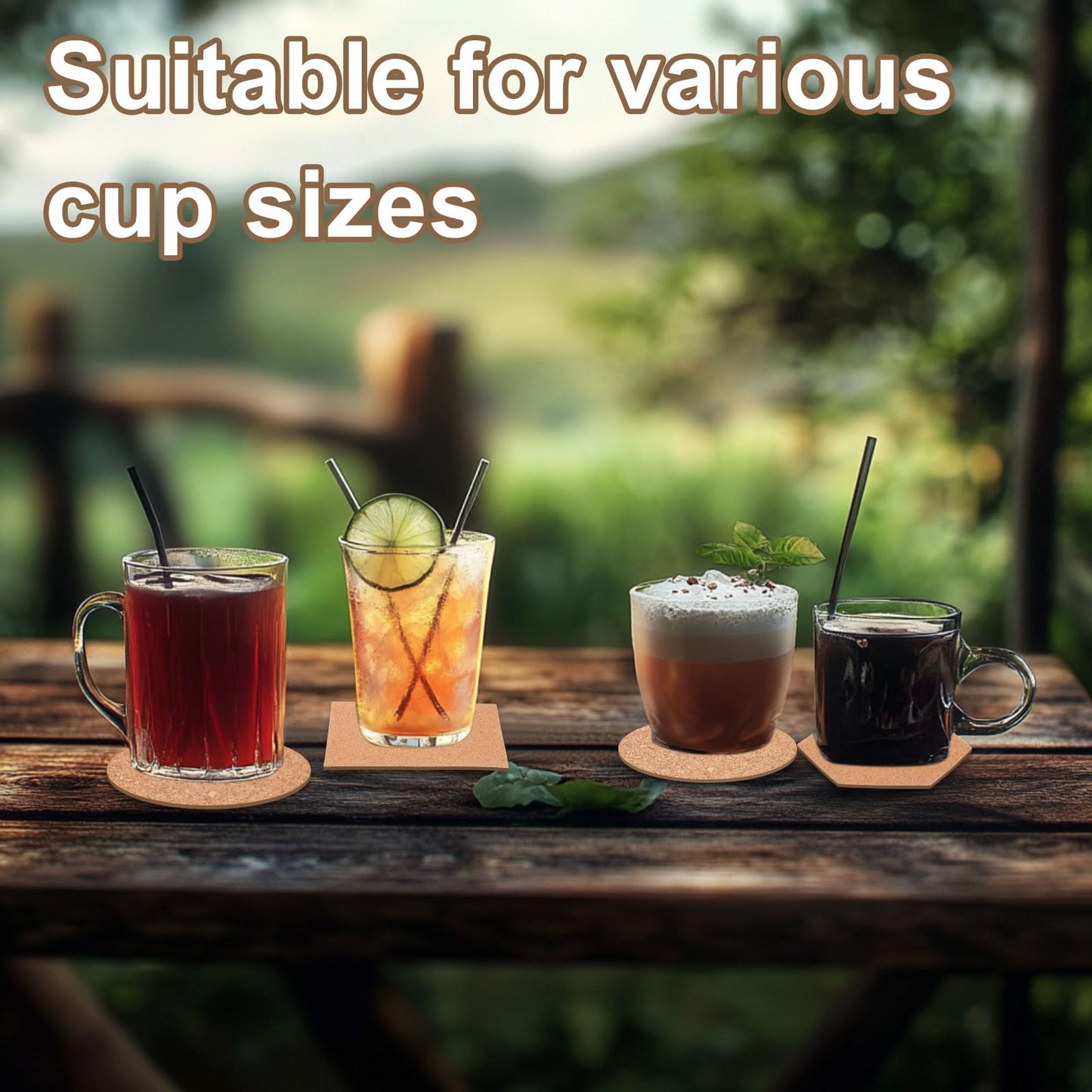 uxcell 60pcs Cork Coasters for Drink, 3.75 Inch Round Drink Coaster Heat Resistant Bar Coasters for Wine Glasses Cups Mugs Home Tabletop Decoration