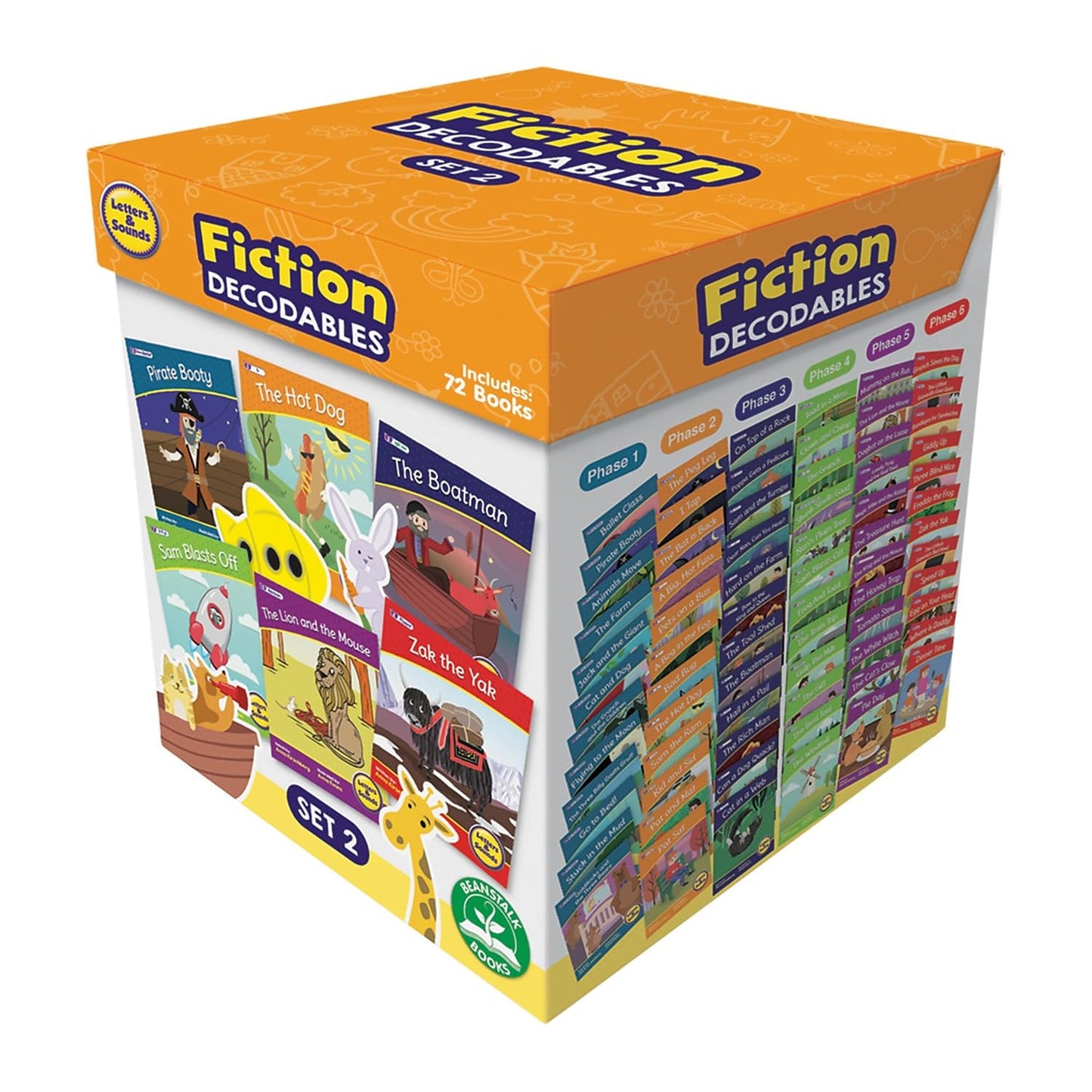 Junior Learning Beanstalk Books Letters & Sounds Fiction Decodables Boxed Set, Set 2
