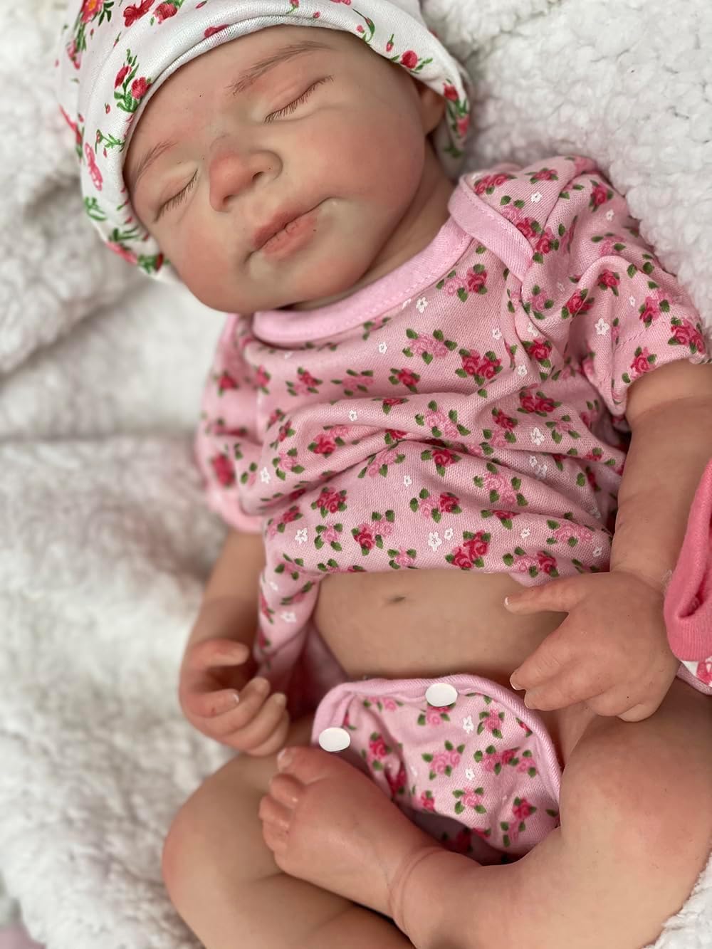 Abenduot 18inch 6.2lbs Can Open Mouth Full Body Silicone Baby Dolls,Lifelike Soft Solid Silicone Newborn Doll Anatomically Correct Girl Dolls - Pascale