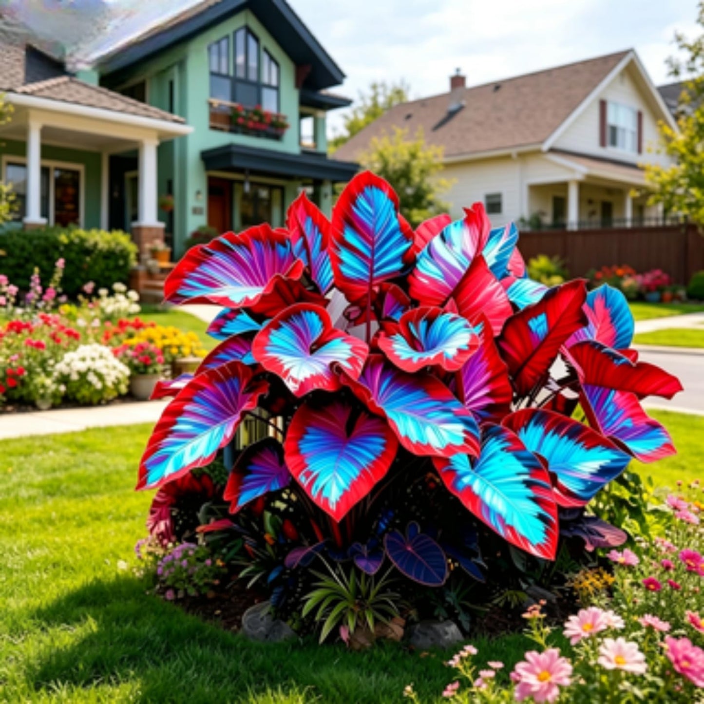 JWDSKT Black Leaves Elephant Ear in Sunlight Oversized Leaves Tropical Look for Patio Landscape-Excellent Display (6)