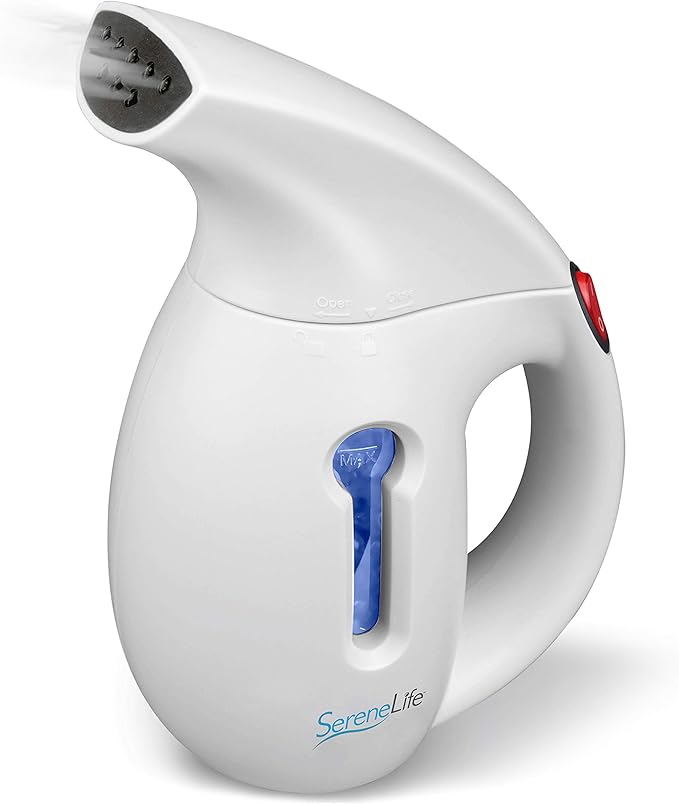 SereneLife Portable Handheld Fabric Steamer - 180ml Water Tank Capacity Compact Lightweight Travel Steamer Handheld Water Vapor Garment Steamer, Wrinkle Remover For Clothes Furniture Curtain - PSTMH17