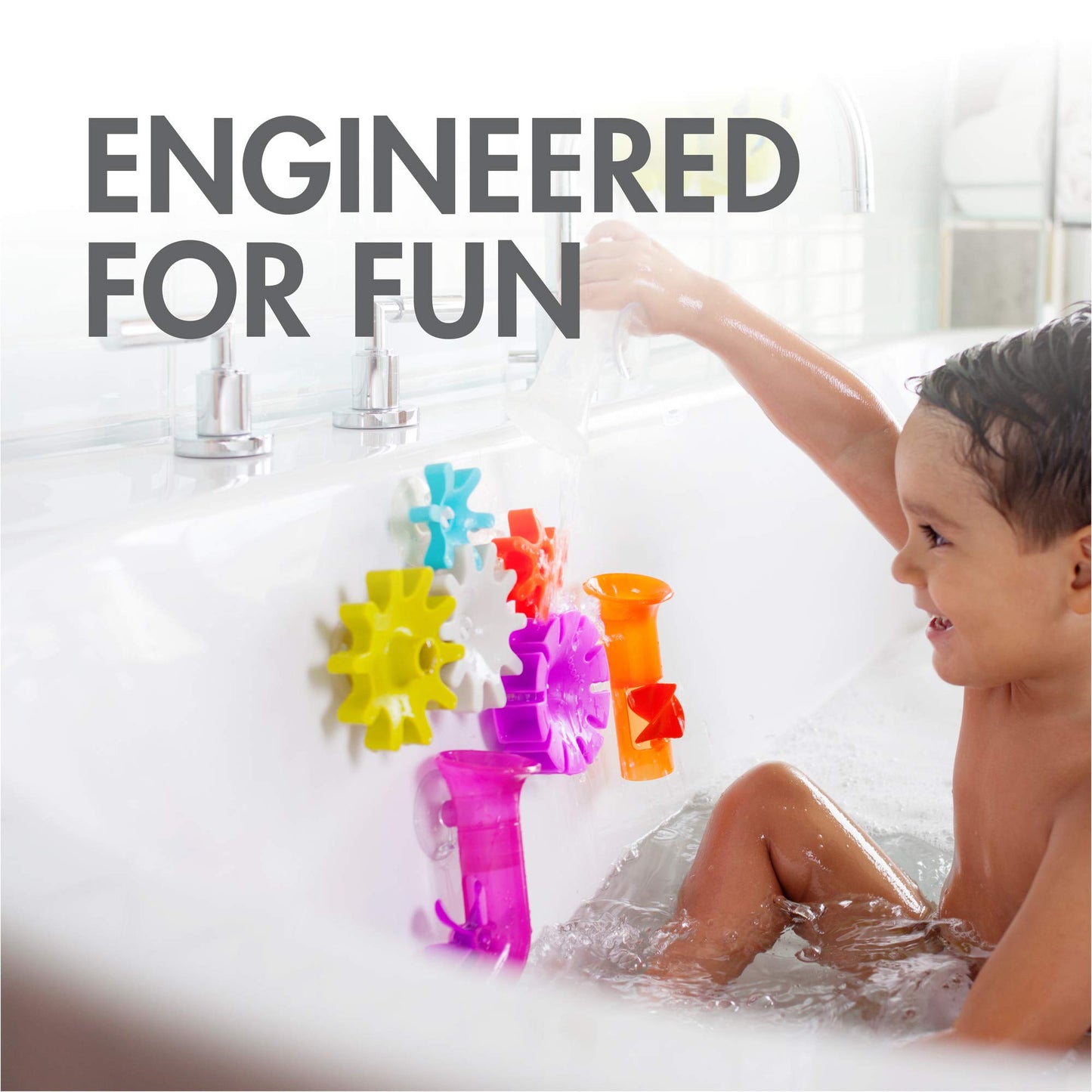 Boon Bundle Baby and Toddler Bath Toys - Includes Boon Pipes, Cogs, and Tubes Bathtub Toys - Toddler Sensory Toys - Multicolored - 13 Count - Ages 12 Months and Up
